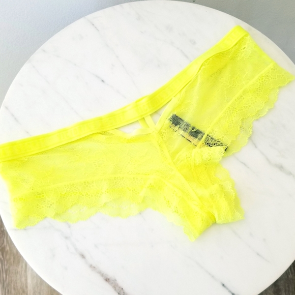 Victoria's Secret Very Sexy Lace Cheeky Panty Neon Logo Waistband Cutouts NWT - Picture 5 of 12